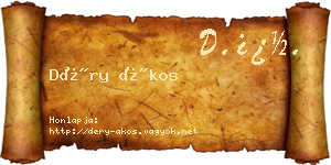 Déry Ákos névjegykártya